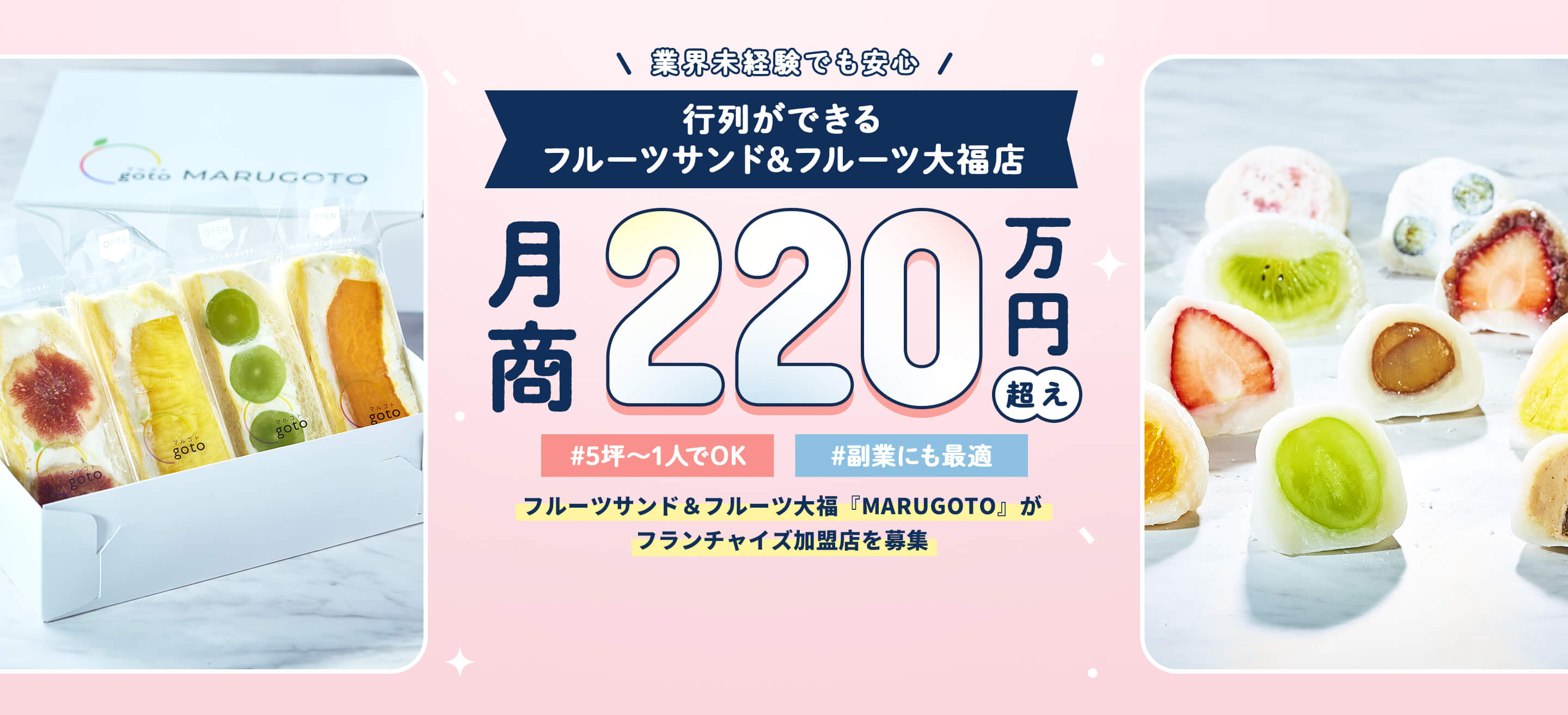フルーツサンド&フルーツ大福専門店がフランチャイズ加盟店募集